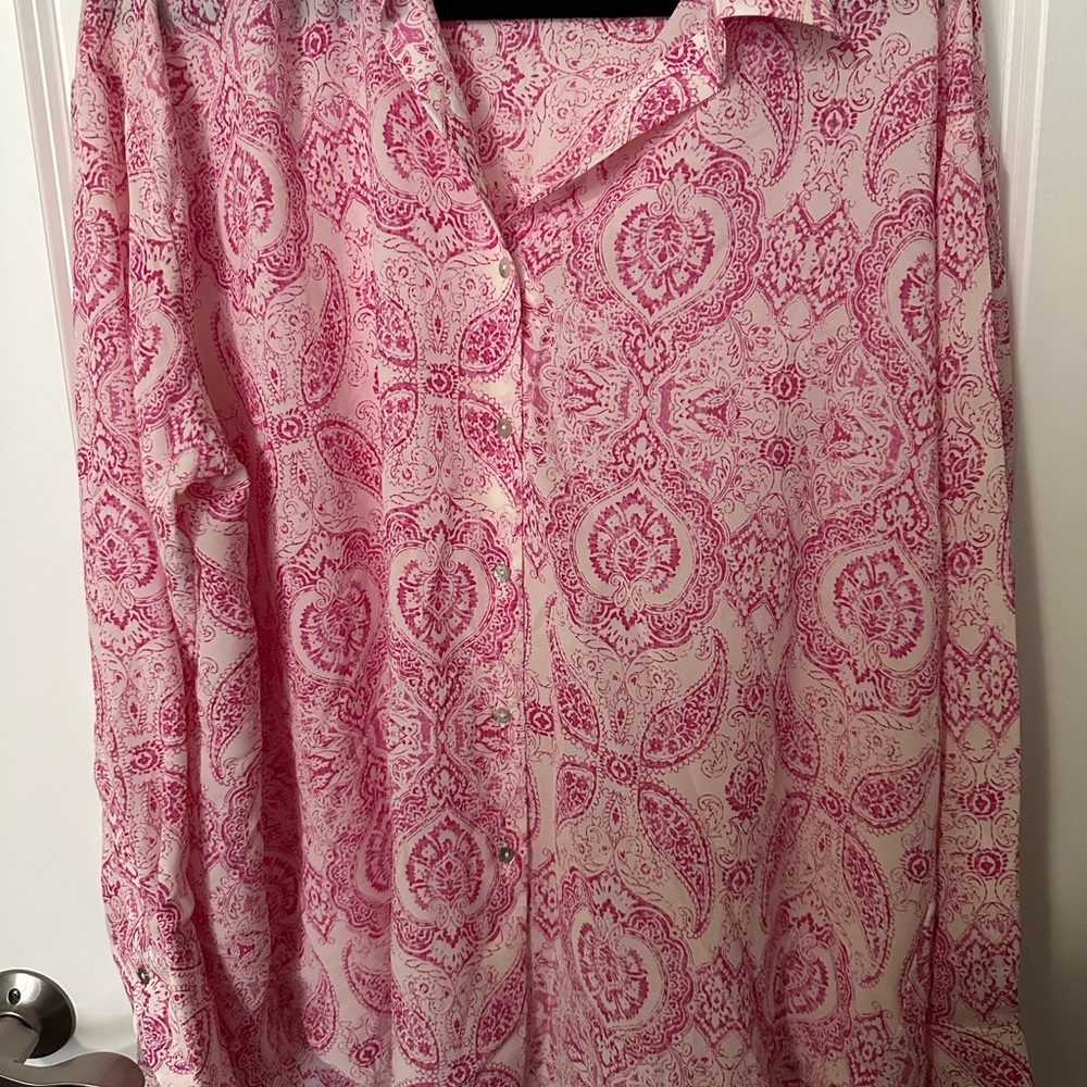 Pink Paisley Button-Up Shirt from chic soul
